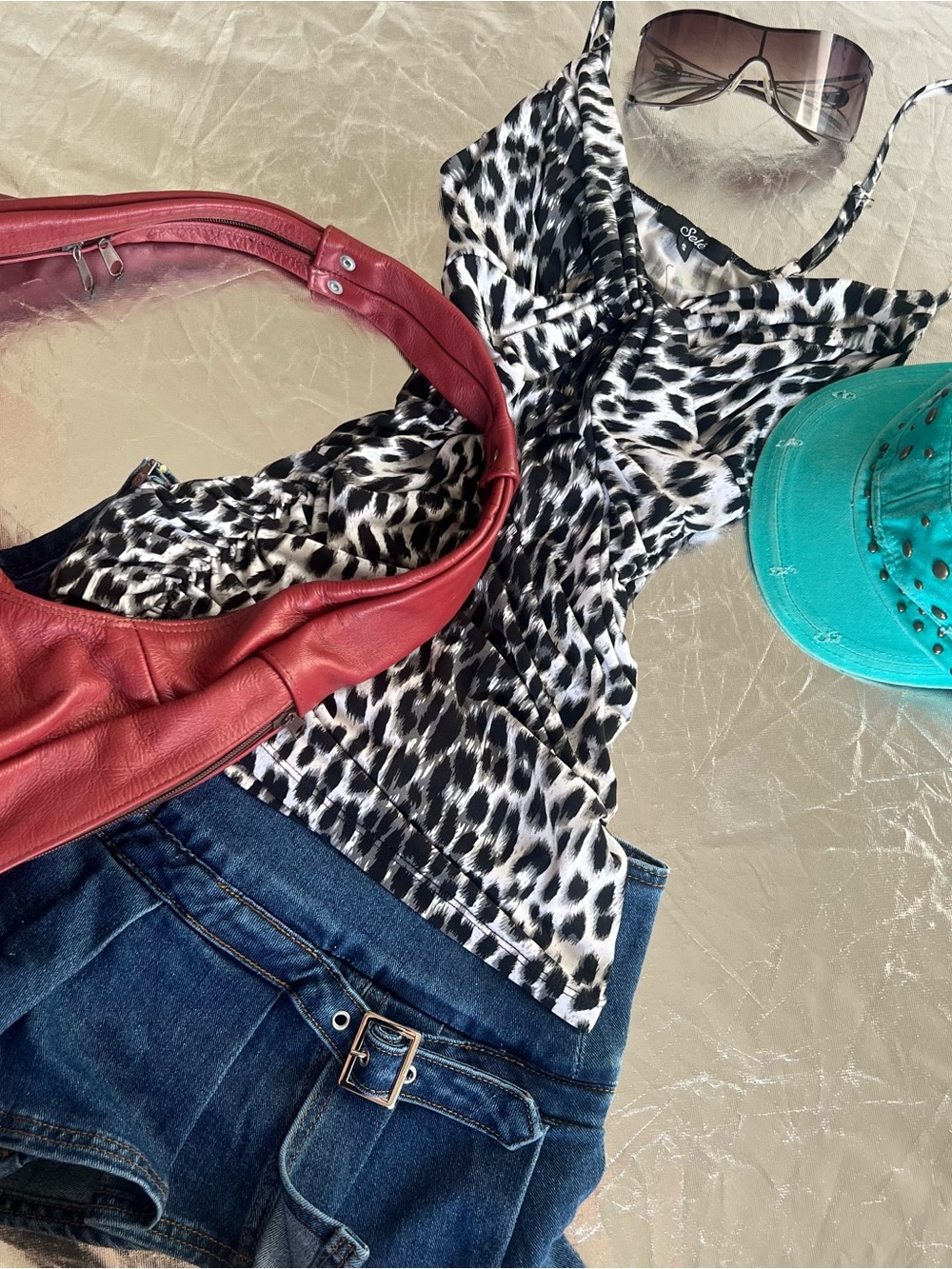 Black & White Leopard Print Tank Top